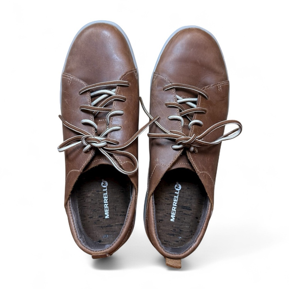 Merrell Brown Leather Lace-Up Sneakers - Women’s Shoes - US Size 10 - EUC - Picture 4 of 14